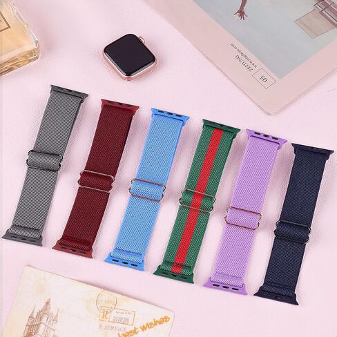Swhatty 15 Pack Stretchy Nylon Solo Loop Bands Compatible with Apple Watch 49mm 45mm 44mm 42mm 41mm 40mm 38mm, Braided Sport Elastics Women Men Strap for iWatch SE Ultra 1 2 Series 9 8 7 6 5 4 3 2 1 in Saudi Arabia