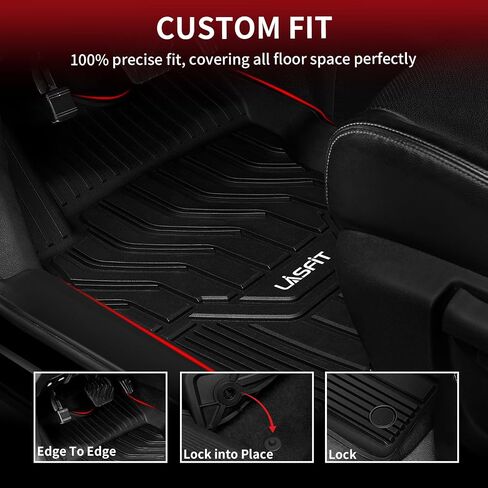 LASFIT Floor Mats for 2014-2020 Nissan Rogue, All Weather Upgraded Custom Fit TPE Floor Liners (Not fit Rogue Sport or Select Models), 1st & 2nd Row, Black in Saudi Arabia