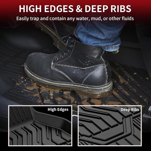 LASFIT Floor Mats for 2014-2020 Nissan Rogue, All Weather Upgraded Custom Fit TPE Floor Liners (Not fit Rogue Sport or Select Models), 1st & 2nd Row, Black in Saudi Arabia