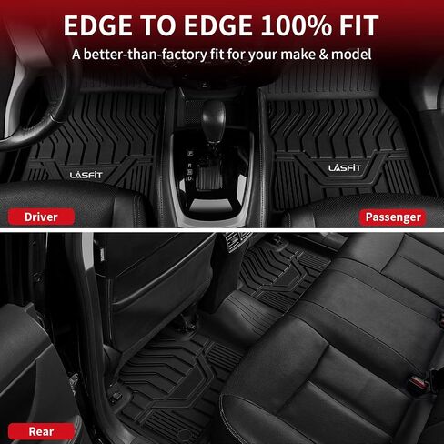 LASFIT Floor Mats for 2014-2020 Nissan Rogue, All Weather Upgraded Custom Fit TPE Floor Liners (Not fit Rogue Sport or Select Models), 1st & 2nd Row, Black in Saudi Arabia