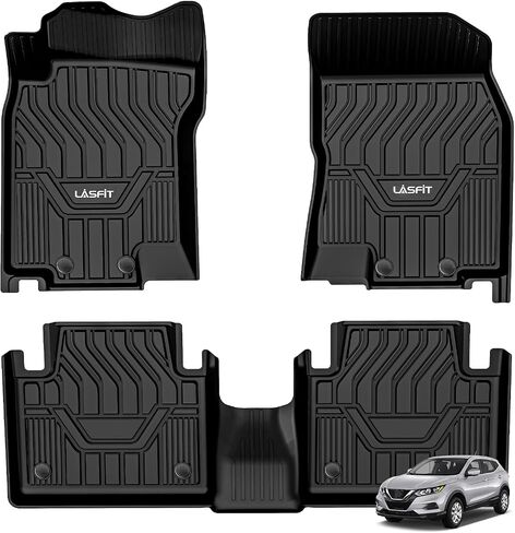 LASFIT Floor Mats for 2014-2020 Nissan Rogue, All Weather Upgraded Custom Fit TPE Floor Liners (Not fit Rogue Sport or Select Models), 1st & 2nd Row, Black in Saudi Arabia