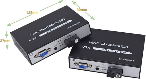 Primeda VGA Over Fiber Extenders Converters,Video Audio Over Fiber Optic, SC Fiber Port, Singlemode up to 20Km(12.4miles) Uncompressed,with 3.5mm Audio in Saudi Arabia