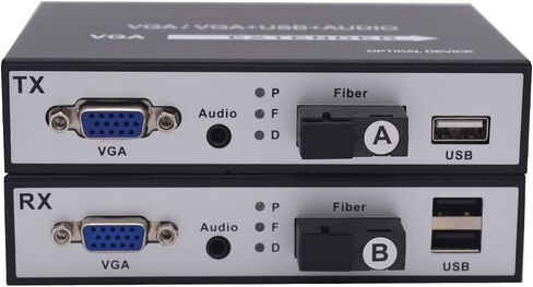 Primeda VGA Over Fiber Extenders Converters,Video Audio Over Fiber Optic, SC Fiber Port, Singlemode up to 20Km(12.4miles) Uncompressed,with 3.5mm Audio in Saudi Arabia