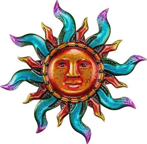 مجموعات تيريزا فن جدار معدني للديكور في الهواء الطلق، ديكور جداري داخلي ملون لغرفة المعيشة المنزلية، منحوتات جدارية معلقة لسياج الحديقة، هدايا ديكورات المزرعة للتدفئة المنزلية in Kuwait