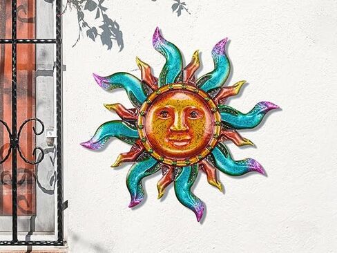 مجموعات تيريزا فن جدار معدني للديكور في الهواء الطلق، ديكور جداري داخلي ملون لغرفة المعيشة المنزلية، منحوتات جدارية معلقة لسياج الحديقة، هدايا ديكورات المزرعة للتدفئة المنزلية in Kuwait