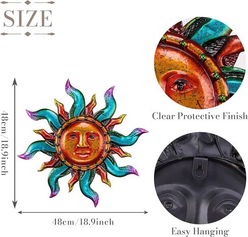 مجموعات تيريزا فن جدار معدني للديكور في الهواء الطلق، ديكور جداري داخلي ملون لغرفة المعيشة المنزلية، منحوتات جدارية معلقة لسياج الحديقة، هدايا ديكورات المزرعة للتدفئة المنزلية in Kuwait