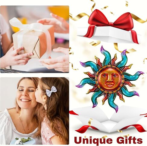 مجموعات تيريزا فن جدار معدني للديكور في الهواء الطلق، ديكور جداري داخلي ملون لغرفة المعيشة المنزلية، منحوتات جدارية معلقة لسياج الحديقة، هدايا ديكورات المزرعة للتدفئة المنزلية in Kuwait