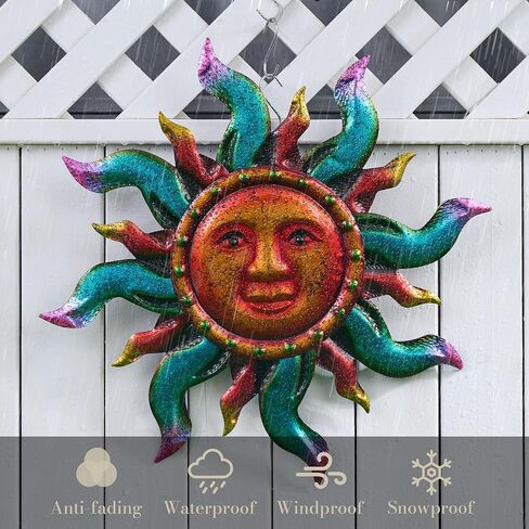 مجموعات تيريزا فن جدار معدني للديكور في الهواء الطلق، ديكور جداري داخلي ملون لغرفة المعيشة المنزلية، منحوتات جدارية معلقة لسياج الحديقة، هدايا ديكورات المزرعة للتدفئة المنزلية in Kuwait