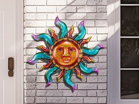 مجموعات تيريزا فن جدار معدني للديكور في الهواء الطلق، ديكور جداري داخلي ملون لغرفة المعيشة المنزلية، منحوتات جدارية معلقة لسياج الحديقة، هدايا ديكورات المزرعة للتدفئة المنزلية in Kuwait