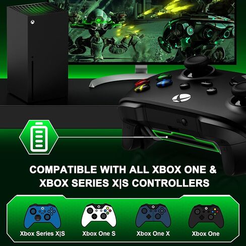 شاحن لحزمة بطارية وحدة تحكم Xbox One القابلة لإعادة الشحن - بطارية عالية السعة 4 × 3600 مللي واط في الساعة لجهاز Xbox One X S Elite/Series X S مع مجموعة ملحقات شحن سريع طويلة الأمد لجهاز Xbox One in Kuwait