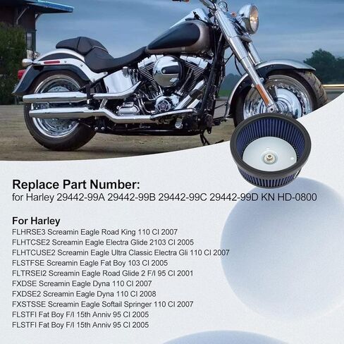 فلتر هواء 29442-99C متوافق مع Harley Screamin Eagle Road King FatBoy Electra Glide Softail Springer Dyna Road Glide 2944299A 2944299B 2944299D 2944299E in Kuwait