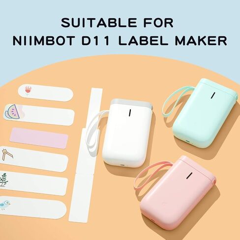 ورق صانع ملصقات حراري من NIIMBOT مقاس 0.5 بوصة 4.3 بوصة، بديل مقاوم للماء ومقاوم للتمزق لطابعة الملصقات D11/D110 وكابل المكتب والمنزل 65 ملصقًا/لفة (أبيض) in Kuwait