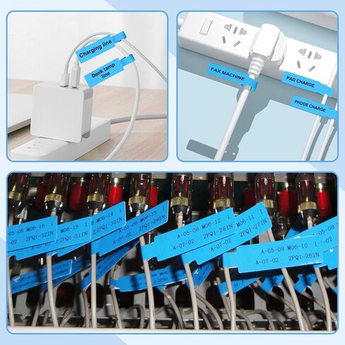 ورق صانع ملصقات حراري من NIIMBOT مقاس 0.5 بوصة 4.3 بوصة، بديل مقاوم للماء ومقاوم للتمزق لطابعة الملصقات D11/D110 وكابل المكتب والمنزل 65 ملصقًا/لفة (أبيض) in Kuwait