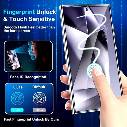 [عبوة من 3+2] واقي شاشة Samsung Galaxy S24 Ultra، زجاج مقسى 9H، مجموعة محاذاة تلقائية، دعم بصمات الأصابع بالموجات فوق الصوتية، جراب مناسب لهاتف Samsung S24 Ultra Glass Screen Protector 5G in Saudi Arabia