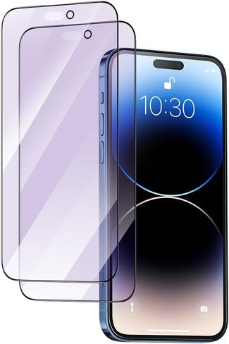 PERFECTSIGHT Anti Blue Light Screen Protector Designed for iPhone 14 Pro 2022 6.1 inch, 2 Pack 6X Stronger Blue Light Blocking Tempered Glass - Eye Protection Anti Eye Fatigue Bubble Free in Saudi Arabia