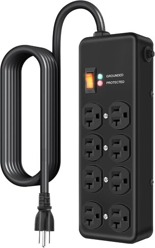 HEZI 20Amp Heavy Duty Surge Protector with 8 Outlets,6FT Extension Cord in Kuwait