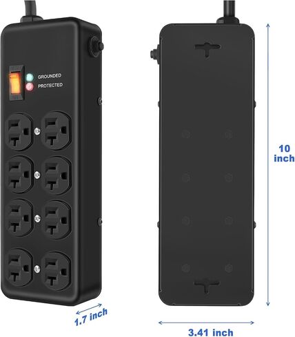 HEZI 20Amp Heavy Duty Surge Protector with 8 Outlets,6FT Extension Cord in Kuwait