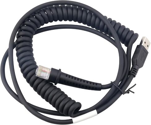 كابل ماسح الباركود RJ45 إلى منفذ USB متوافق مع مترولوجيك MS3780 فيوجن MS1633 MS9540 Voyager MS9524 YJ3300 مسدس ماسح الباركود (منفذ USB ملفوف 3M / 9FT) in Saudi Arabia