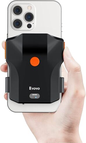 Eyoyo 1D بلوتوث ماسح الباركود اللاسلكي، مشبك خلفي للهاتف UPC USB قارئ الرمز الشريطي مع مؤشر مستوى البطارية متوافق مع هاتف Android 4.7 بوصة - 7.2 بوصة، iPhone لمخزون مكتبة الكتب في المستودعات in Saudi Arabia