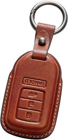 compatible with Honda key fob cover leather keychain holder shell case compatible with Honda Accord sport Civic Si CRV HRV EXL Clarity Insight Passport Pilot accessories in Kuwait