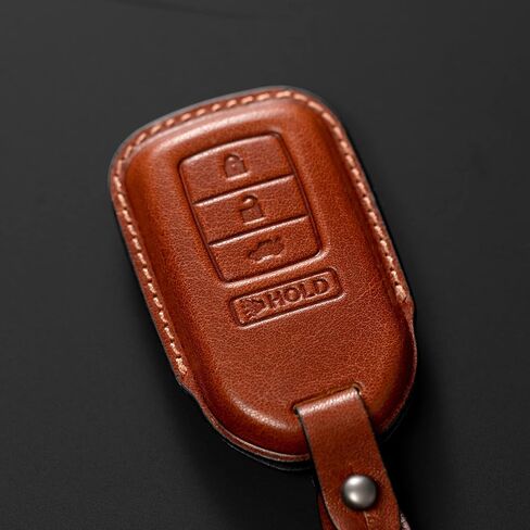 compatible with Honda key fob cover leather keychain holder shell case compatible with Honda Accord sport Civic Si CRV HRV EXL Clarity Insight Passport Pilot accessories in Kuwait
