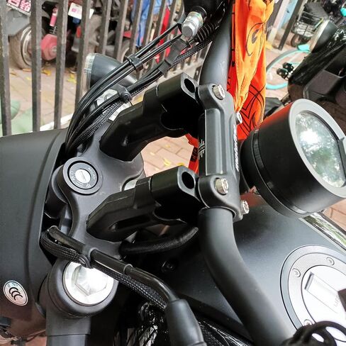 مقبض مقود الدراجة النارية متوافق مع Honda CB650R CB300R CB250R CB500F CB500X (أسود) in Kuwait