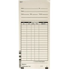 Lathem Time Cards, 2 Sided, Numbered 1-100, 100 per Pack, 7-Feet, White (LTHE7100)
