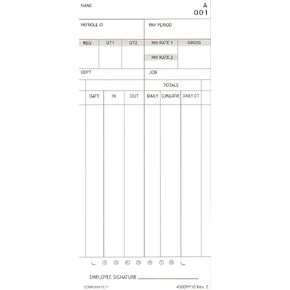 (100) Time Cards for Nile 4500PP and Pyramid 3800, Compatible by COMPUMATIC