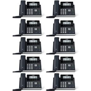 Yealink SIP-T43U IP Phone [10 Pack] 12 VoIP Accounts. 3.7-Inch Graphical Display. Dual USB 2.0, Dual-Port Gigabit Ethernet, 802.3af PoE, Power Adapter Not Included (SIP-T43U) (Renewed)