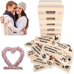 Adult Blocks Game for Couples en Español Naughty Stacking Tower Night Dating Activities Valentine's Day Gifts Ages 18+