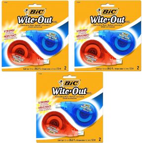 BIC Wite-Out Tare EZ Correction Tape ، White ، 6 Count