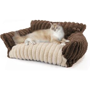 Cat Bed Washable Pet Chair - Large Fluffy Supportive Cat Sofa for Indoor-Medium Dog Bed with Removable Cover