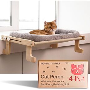 Elevated Cat Couch Bed for Indoor Cats, Wooden Cat Sofa with Removable Washable Fluffy Cover Raised Kitty Lounge Chair Suitable for Puppy (Sofa Gray)