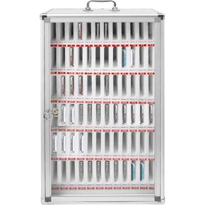72 Slots Cell Phone Locker, Aluminum Alloy Pocket Chart Storage Cabinet for Cell Phones, Wall-Mounted with a Locked Classroom Cell Phone Holder for Classroom Office Gym