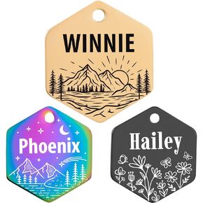 Customized Dog Tags Personalized for Pets and Cat Tag,Stainless Steel Pet ID Tag Dog Name Tags Front and Back Engraving (Bone, Large)