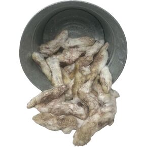 JACK'S PREMIUM Rabbit Feet - Dehydrated Dog & Cat Chews - Whole Back Rabbit Feet with Fur - High Value Single Ingredient Treat (24 Feet)