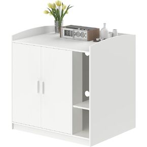 Litter Robot Enclosure, Litter Robot Cabinet, Modern Automatic Litter Box Enclosure Cover for Litter Robot 3 & 4 (White, Side Entry)