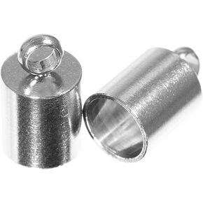 Craft County Cord End Caps (8 mm Silver, 10 Pack)