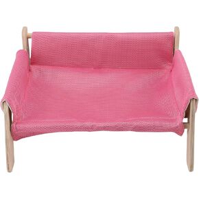 Elevated Cat Sofa, Stable Wooden Cat Couch Bed with Comfortable Hammock for Lounging and Scratching