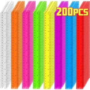 200 Pack Clear Plastic Ruler 12 Inch, Rulers Bulk for Classroom, Transparent Assorted Color Ruler with Centimeters and Inches, Metric Rulers for Kids, Ideal Back to School Office Home Supplies