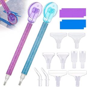 Diamond Painting Pen Wheel Tools 2 Sets – Groove Roller & Placer Tips for Diamond Art, Faster and Efficient Gem Art