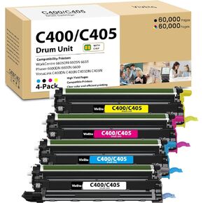 Versalink C400 C405 Drum Unit with Chip 4 Pack Replacement for Xerox C400 C405 108R01121 Imaging Unit 6600 Drum Cartridge for Phaser 6600 6655 6600N Versalink C400 C405 WorkCentre 6655 6605 Printer
