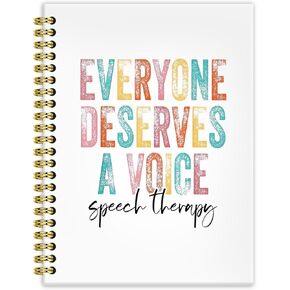 Speech Therapy Gifts Notebook Journal 5.5x8.3, Mental Health Journal for Women, Speech Pathologist Therapist Gifts, Everyone Deserves a Voice Hardcover Spiral Notebooks for Note Taking
