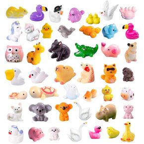 45 Pcs Mini Resin Animals Miniature Animal Figurines Tiny Resin Figurines Mini Figures Bulk for Fairy Garden Décor Micro Landscape Ornaments Dollhouse Craft Accessories in Kuwait