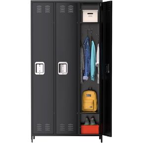 GarveeHome 6 Doors Metal Office Storage Cabinet, Metal Lockers for Employees with 12 Hooks and 6 Shelves, 72 Inch Tall Steel Storage Cabinet Locker for Home, Office, Gym, School, Black