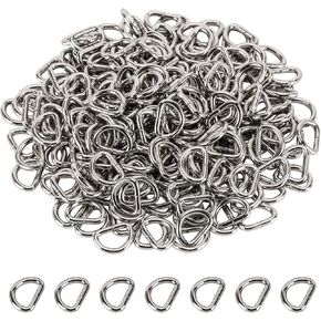 150 Pieces Metal D Rings 3/8 Inch(10mm), Multi-Purpose Non Welded D Ring for Purse, Keychains Belts, Dog Collar, Buckle Strap Sewing Accessories
