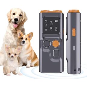 2025 Bark Guard Pro - Ultrasonic Dog Bark Deterrent Device with LED Flashlight & Rechargeable Battery, 20ft Range Anti Barking Control for Indoor/Outdoor Use, Safe Alternative to Shock Collars