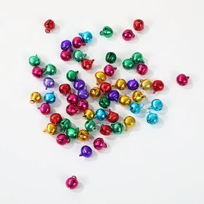 1/4 Inch Jingle Bells Christmas Bells Small Bell, Tiny Crafts Bells, DIY for Making Ornaments Pet Decorations Bracelet Anklets Necklace Knitting Jewelry Making 300 Pcs,8 Colors Random Color（6mm