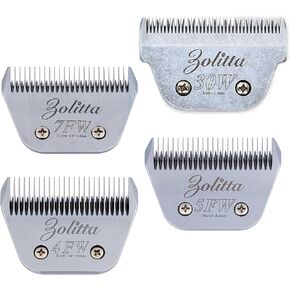 Professional Pet Dog Grooming Clipper Blade Set of 30W, 7FW, 5FW, 4FW - A5 Type Wide Blades