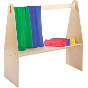 Kaplan Early Learning Imagination Playstand | Wooden Dramatic Play Center with 5 Colorful Chiffon Fabrics for Toddlers Kids